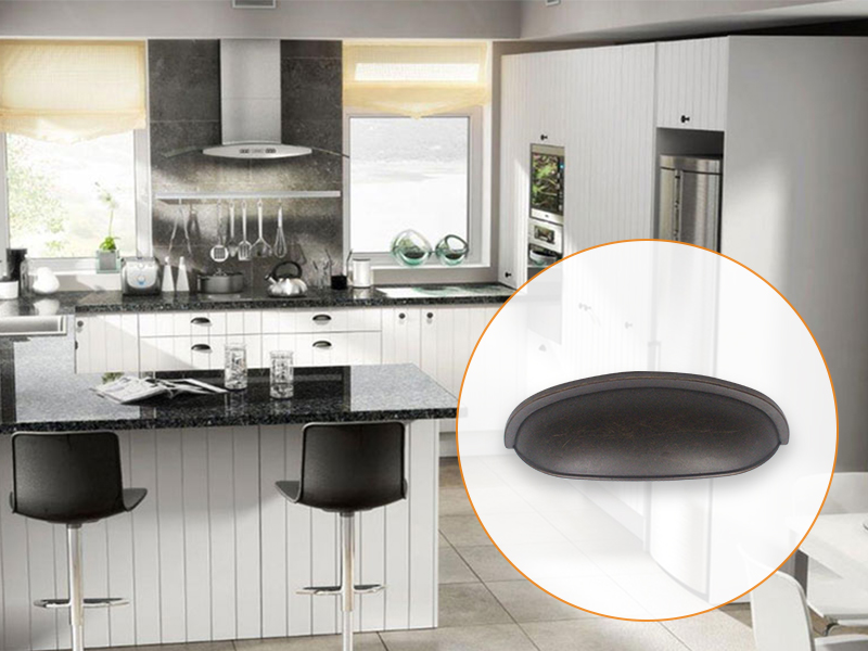 Ear shaped cabinet handle for kicthen furniture hardware zinc alloy A6544