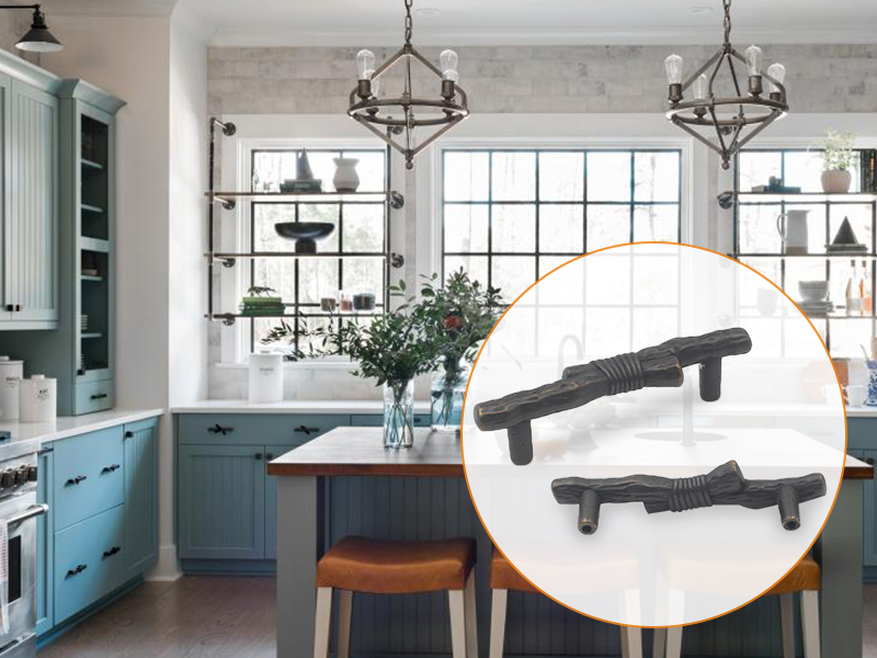 Classic american style handle branch shaped furniture hardware zinc alloy A10172