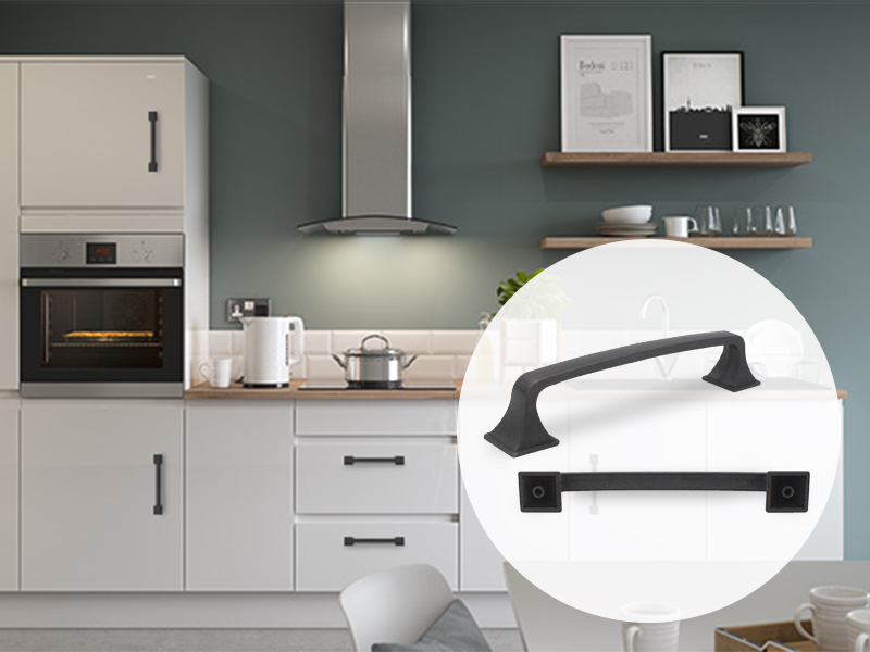 Most popular black cabinet pull handle furniture hardware zinc alloy A7066S