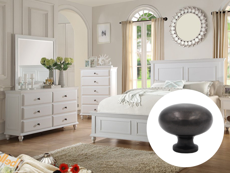 American Style Black Solid Round Single Hole Knob A4508-4