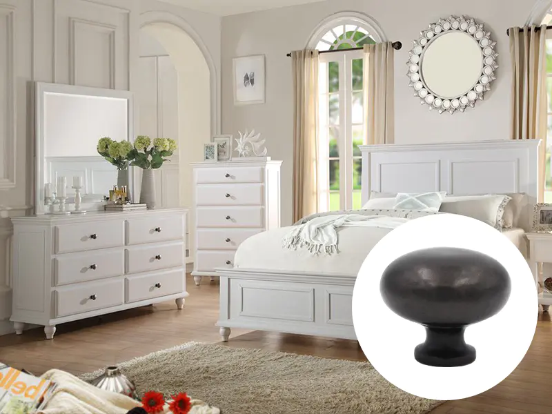 American Style Black Solid Round Single Hole Knob A4508