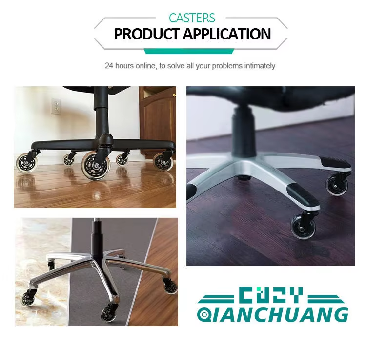 Hoone Transparent Rubber Office Chair Caster Swivel Furniture Caster Wheel HK0007