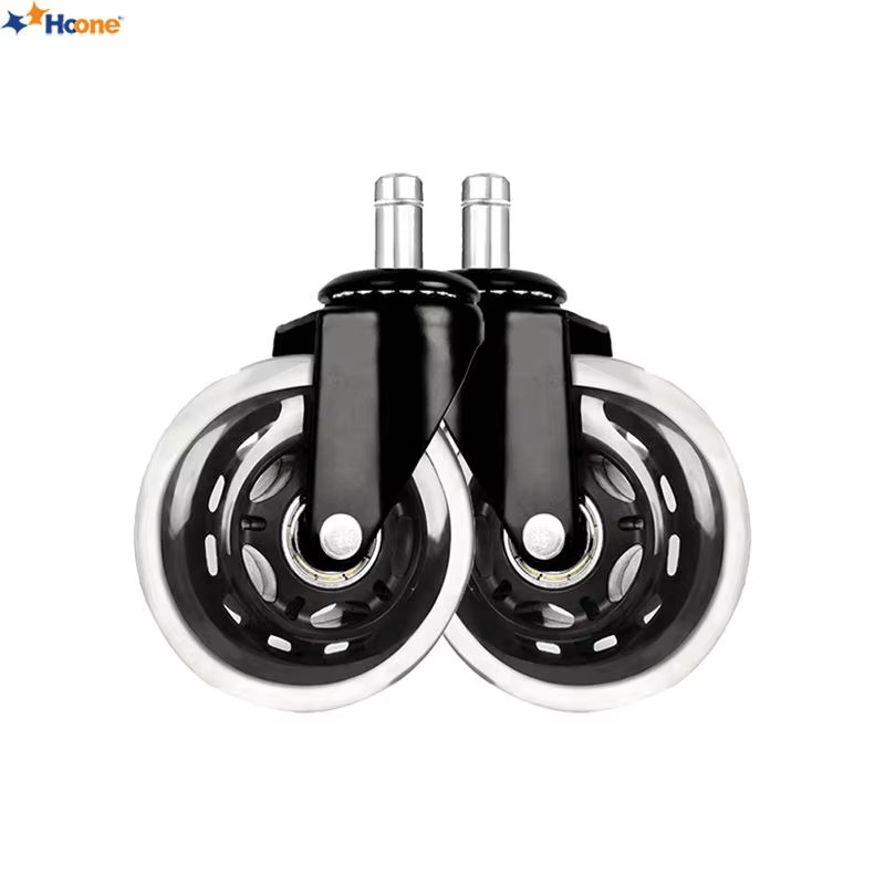 Hoone Transparent Rubber Office Chair Caster Swivel Furniture Caster Wheel HK0007