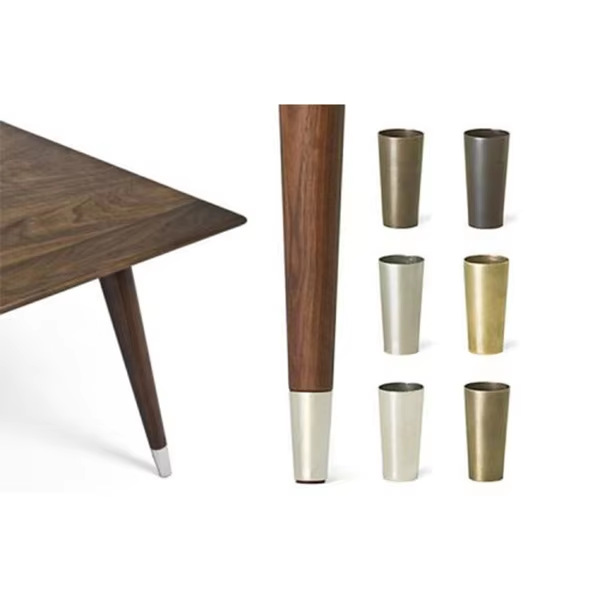 Mid Century Brass Caps For Table Legs, Brass Tapered Ferrules, furniture leg ferrules