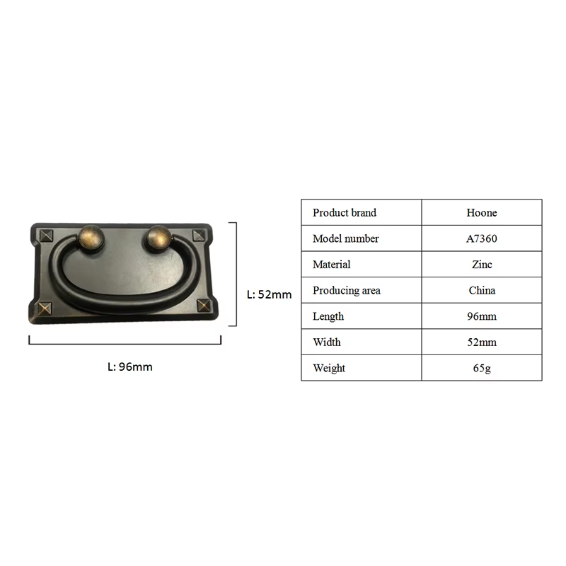 Classical square handle cabinet handles furniture hardware zinc alloy A7360